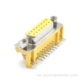 Conector D-Sub Hembra Ángulo Recto DIP 15P